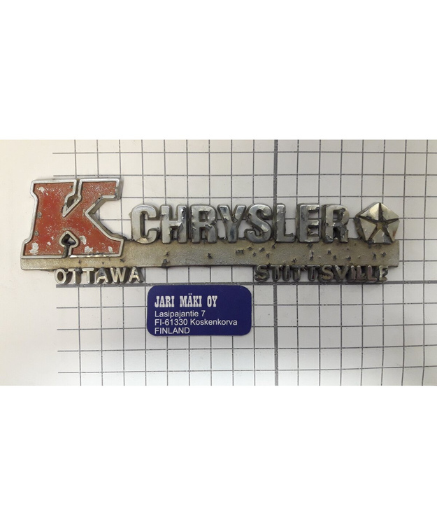 Dealer merkki metallia K Chrysler 