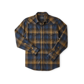 Filson Western Flanel Shirt -flanellipaita (sini-musta-okra)