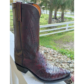 Lucchese -bootsi Pin Sadd Goat & Ostrich Cowboy (miesten)