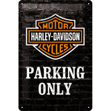 Peltikyltti Harley Davidson Parking