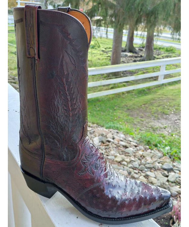 Lucchese -bootsi Pin Sadd Goat & Ostrich Cowboy (miesten)